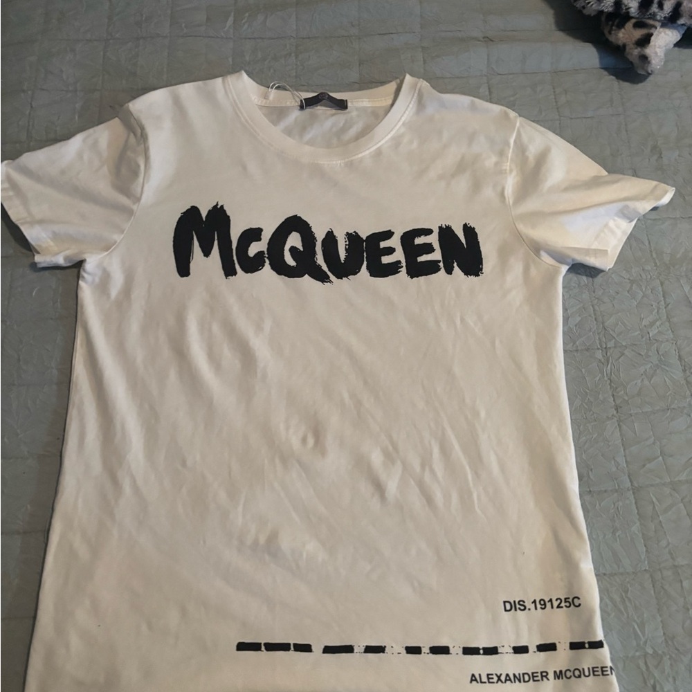 Alexander McQueen White and Black Short Sleeve Tee